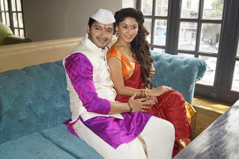 Shreyas Talpade and Manjari Fadnis at Press Meet of Wah Taj in Delhi