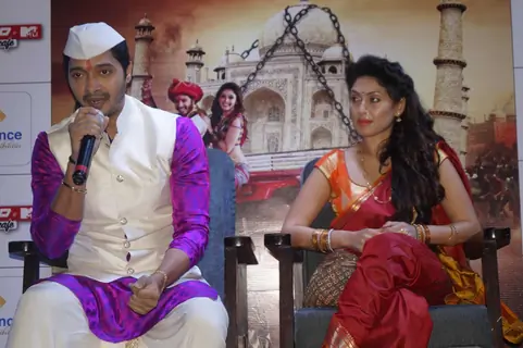 Shreyas Talpade and Manjari Fadnis at Press Meet of Wah Taj in Delhi