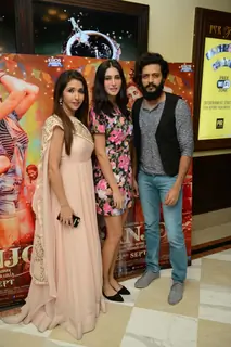 Riteish Deshmukh, Nargis Fakhri and Krishika Lulla at Press meet of 'Banjo' in Delhi