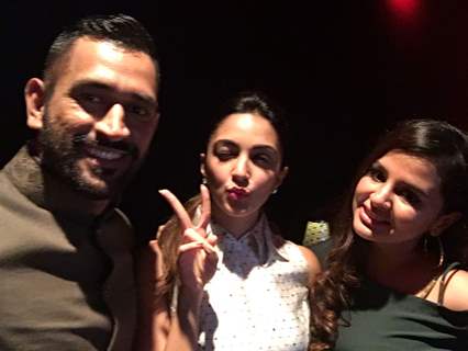 Kiara Advani with MSD and Sakshi Dhoni at Screening of 'M.S.Dhoni: The Untold Story'