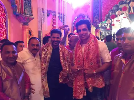 Remo Dsouza and Sonu Sood at Promotion of 'Tutak Tootak Tutiyan' at Falguni Pathak's Dandia