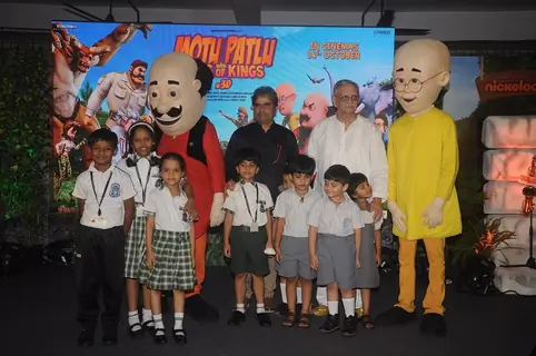 Vishal Bharadwaj and Gulzar at Music Launch of Motu Patlu – King of Kings