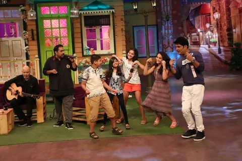 Shankar Mahadevan and Loy Mendosa on the sets of The Kapil Sharma Show