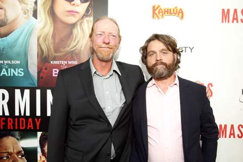 The Real David Ghantt and Zach Galifianakis at Hollywood premiere of the movie Masterminds