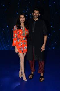 Shraddha Kapoor and Aditya Roy Kapur on the sets of Indian Idol