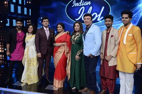 Sonakshi Sinha and Vidya Balan on the sets of Indian Idol