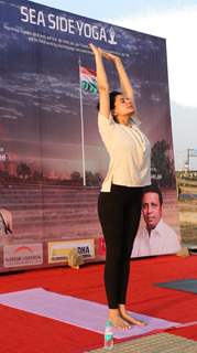 Pink actress Kirti Kulhari performs YOGA