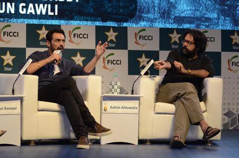 Arjun Rampal interacting with the media at FICCI Event