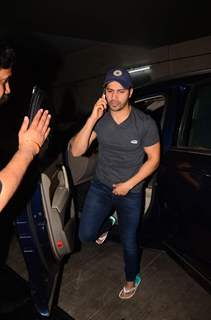 Varun Dhawan and Natasha Dalal snapped at film screening