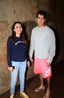 Varun Dhawan and Natasha Dalal snapped at film screening