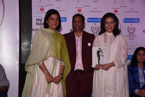 Manisha Koirala and Priya Dutt at 'My Hair for Cancer'