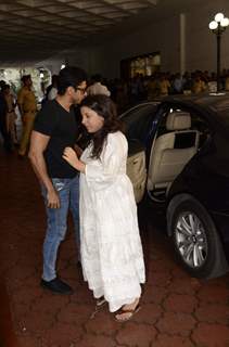 Farhan Akhtar with sister Zoya Akhtar attends Prayer Meet of Vinod Khanna