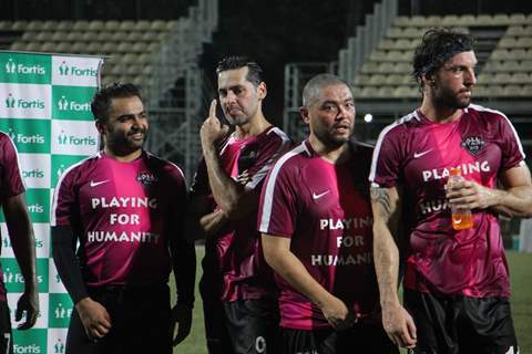 Ranbir Kapoor, Abhishek Bachchan, Raj Kundra and Dino Morea snapped playing Soccer