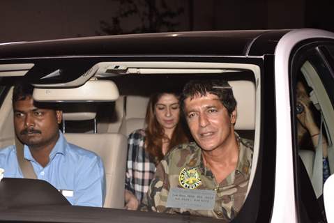 Chunky Pandey with his family at Ittefaq Screening