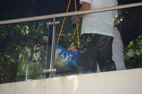 Taimur Ali Khan in his balcony