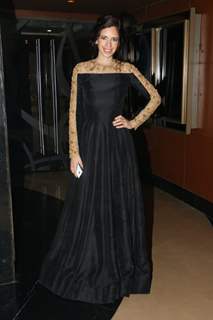 Kalki dressed in a black gown for the screening