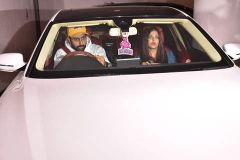 Aishwarya - Abhishek leave in their car