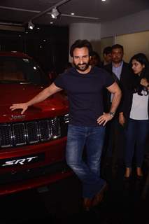 Saif Ali Khan poses with his brand new Jeep