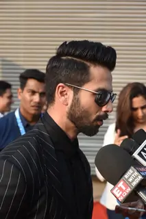 Shahid interacting with the media