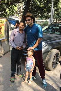 Ranveer Singh at Shankar Mahadevan's studio.