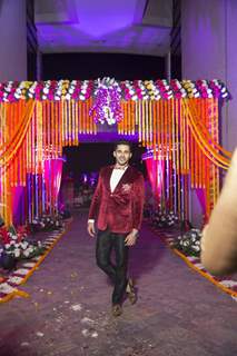 Actor Abhishek Bajaj makes a dashing bike entry during his sangeet ceremony