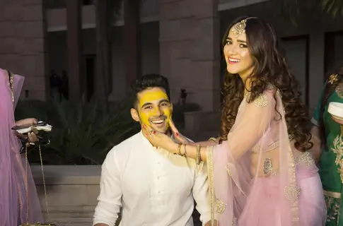Actor Abhishek Bajaj makes a dashing bike entry during his sangeet ceremony