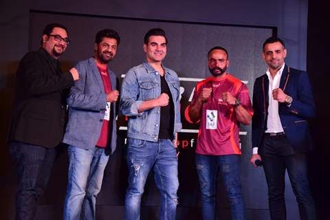 Jacqueline, Tiger and Arbaaz at Fight League Press Meet