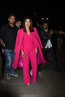 Priyanka Chopra in a hot pink jumpsuit