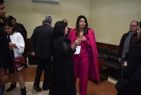 Priyanka Chopra in a hot pink jumpsuit