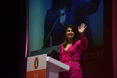 Priyanka Chopra in a hot pink jumpsuit