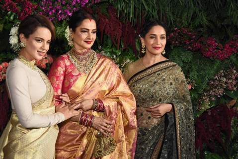 Kangana - Madhuri - Rekha at Virushka's Reception