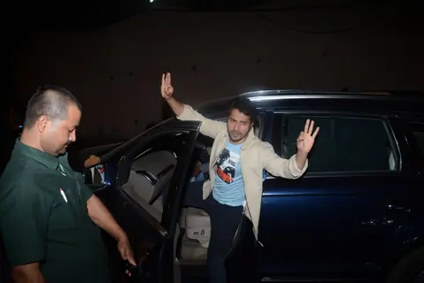 Katrina and Isabel Kaif with Varun Dhawan snapped