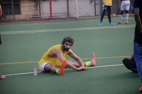 Ranbir, Dino and Jim indulge in a game of Football