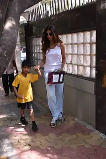 Shilpa Shetty with son snapped in Juhu