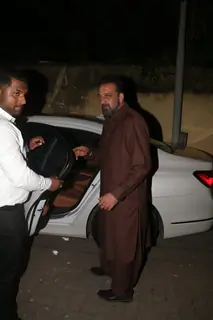 Sanjay Dutt snapped outside his home.
