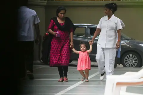 Taimur and Inaaya snapped at a playschool