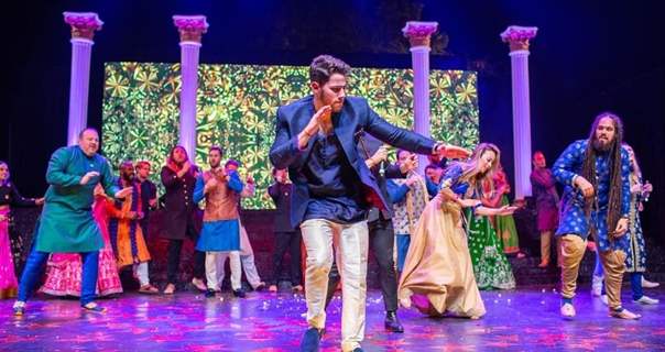 Nick Jonas dancing on his Sangeet Ceremony