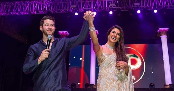 Priyanka Nick on stage on there Sangeet function