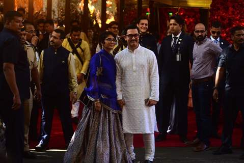 Aamir Khan and Kiran Rao at Isha Ambani-Anand Piramal Wedding