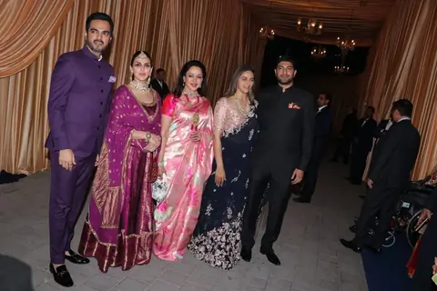 Hema Malini With Daughters Esha And Ahana Deol for Isha Ambani and Anand Piramal Reception