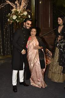 Asha Bhosle with Ranveer and Deepika at Priyanka Chopra and Nick Jonas Wedding Reception, Mumbai