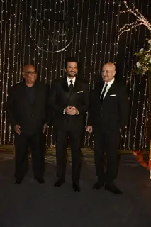 Anil Kapoor, Satish Kaushik, Anupam Kher at Priyanka Chopra and Nick Jonas Wedding Reception, Mumbai