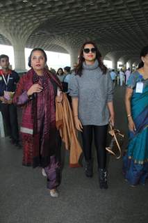 Parineeti Chopra and Shabana Azmi Snapped at the Airport