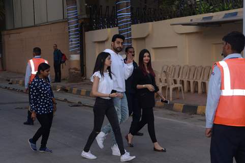 Abhishek Bachchan and Aishwarya Rai Bachchan snapped at Ambani School