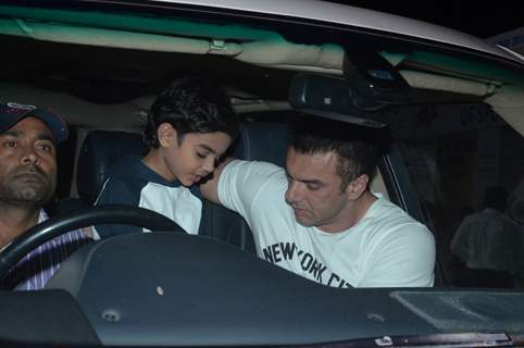 Sohail Khan snapped with his son at Ambani School