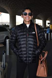 Kubbra Sait Snapped at the Airport
