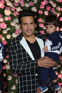 Krushna Abhishek with son at Kapil Sharma and Ginni Chatrath's Reception, Mumbai