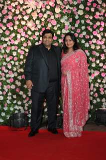 Kiku Sharda with wife at Kapil Sharma and Ginni Chatrath's Reception, Mumbai