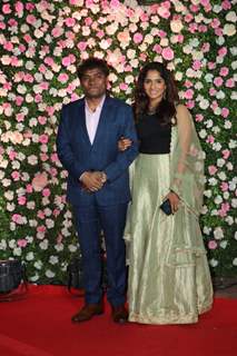 Johny Lever with daughter Jamie Lever at Kapil Sharma and Ginni Chatrath's Reception, Mumbai
