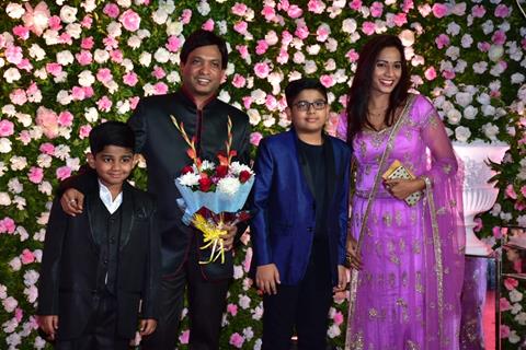 Sunil Pal and family at Kapil Sharma and Ginni Chatrath's Reception, Mumbai